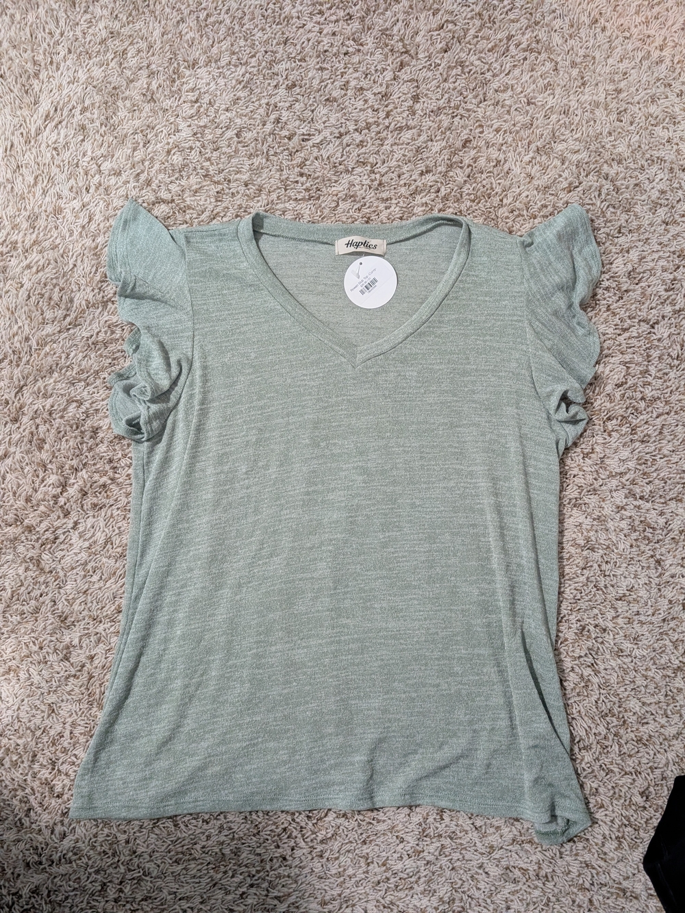 Haptics Sage Ruffle Sleeve V-Neck Women's Top Size 2X New